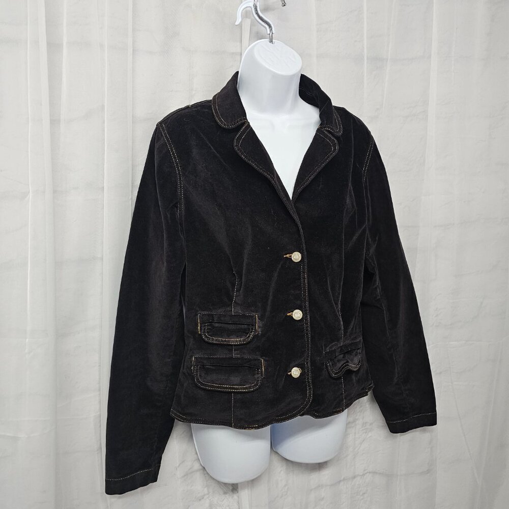 Vintage Bandolino Velvet Jacket Brown Retro Boho Western Y2K L - Picture 4 of 12